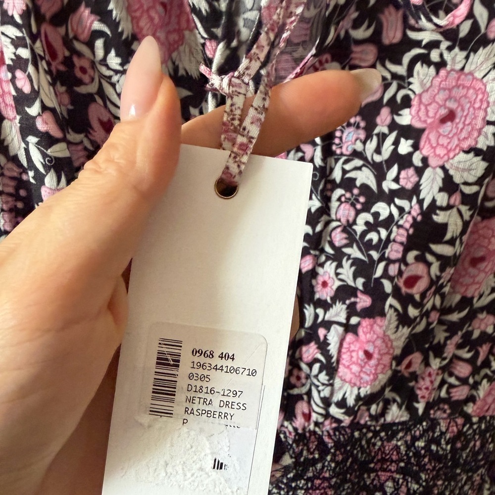 LoveShackFancy Netra Raspberry Spice Latte Mini Dress - Picture 6 of 7